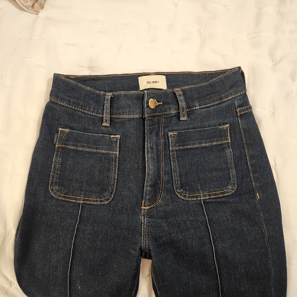 DL1961 Dark Blue Flare & Wide Leg Jeans